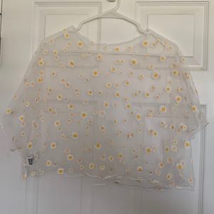 Shein Sheer Daisy Crop Top